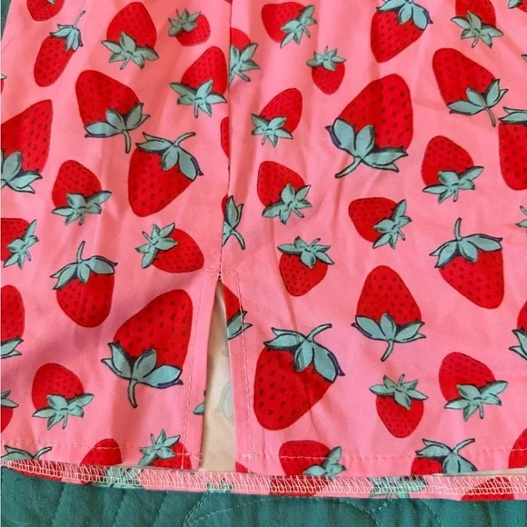 Strawberry Print Pink Skirt - Picture 2 of 2